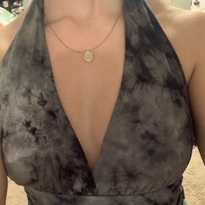 Tie-dye halter crop top